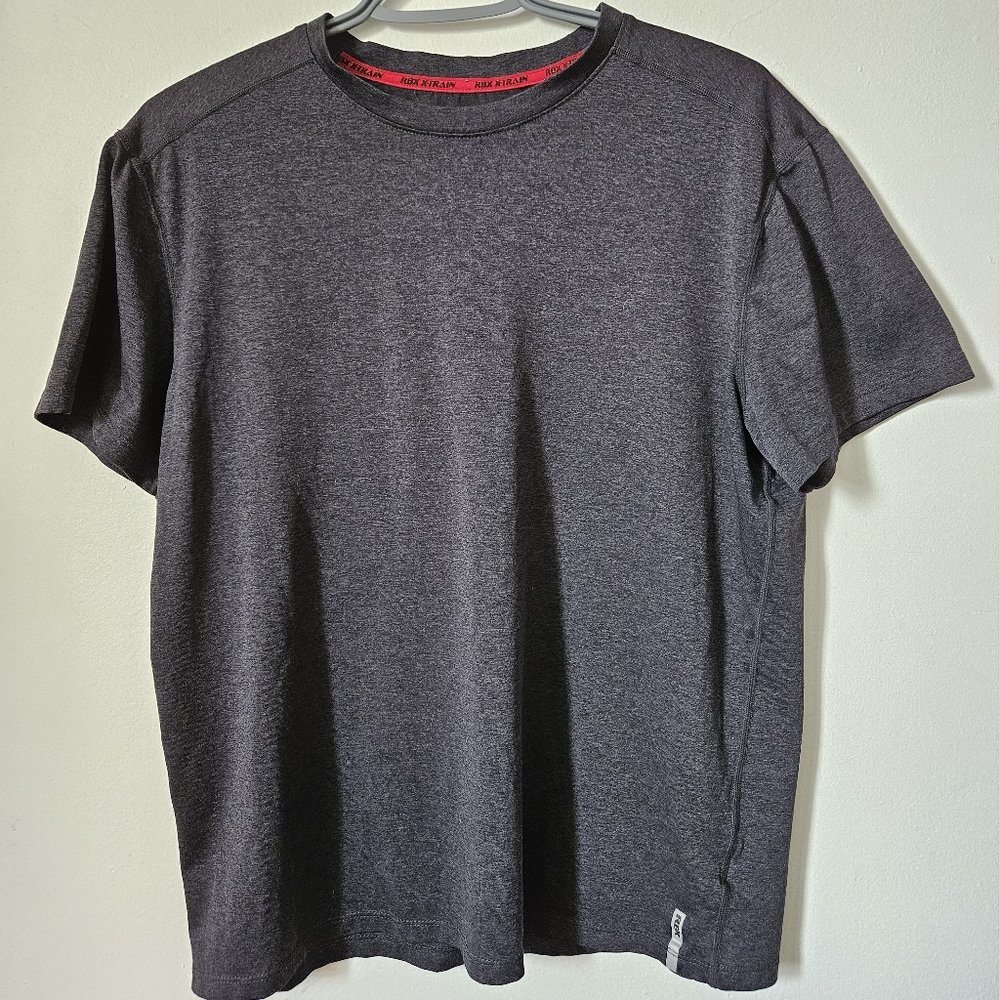 RBX X-TRAIN Mens Medium Dri Sport Athletic Tshirt Shirt Top Grey USED Charcoal M